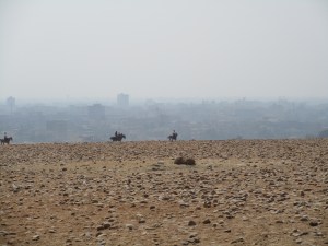 This is the view of the city from the pyramids. Notice all the haze-that's air pollution. 
